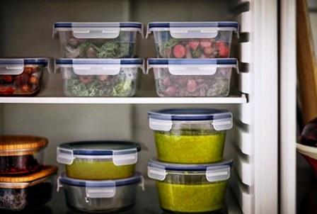 Вариант упаковки продуктов в холодильнике